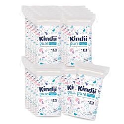 Kindii Pure Baby Pads – 100% bawełna – duże kwadratowe podkładki do skóry wrażliwej – zastępują wilgotne chusteczki – miękkie – miękkie krawędzie – nie strzępią się – 20 x 60 sztuk.