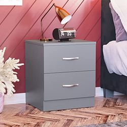 Vida Designs Comodino, Grigio, H 47 x W 40 x D 36 cm Aprox
