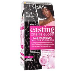 L’ORÉAL PARIS - Coloration Cheveux Semi-Permanente Ton sur Ton - Couleur Soin Gloss - Sans Ammoniaque - Casting Crème Gloss - Nuance : Noir Profond (1.0)
