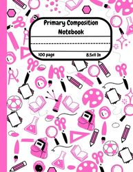 Primary Composition Notebook k-2: Space Primary Story Journal Grades k-2 Dotted Midline with drawing space | draw and whrit Practice Paper for Kids notebook journal 8.5x11 100 page