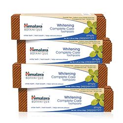 Botanique Whitening simply Peppermint |Prevents germs and improves Oral & Dental health |Strenghtens teeth| All Natural, Fluoride & SLS free | 100% Vegetarian and Vegan Friendly-150g (Pack of 4)