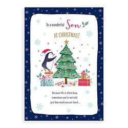 Piccadilly Greetings Character Christmas Card Son - 9 x 6 inches, A41350