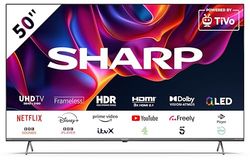 Sharp 50GM6245K 50" 4K QLED UHD Smart TV – Frameless LED, Dolby Atmos & Harman Kardon Audio, Powered by TiVo with TiVo+ (160+ Free Channels), Freely Integration (No Subscription), Voice Control