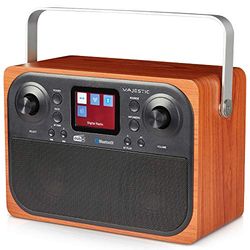 Majestic RT 197 DAB/DAB+/FM-radio, Bluetooth, LCD-display, AUX-IN-ingang, hoofdtelefoonuitgang, wekker 2 alarmen, 3 beltonen