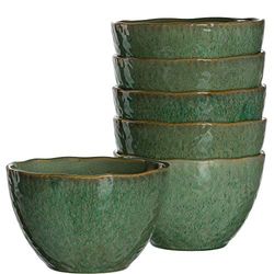 LEONARDO HOME Matera 018540 - Set di 6 ciotole in ceramica, colore: Verde