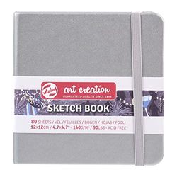 Talens Art Creation Cuaderno de bocetos 80 hojas, 12 cm x 12 cm, plata brillante