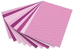 folia 46309 - motiefkarton Basics roze gesorteerd, 50 x 70 cm, 270 g/m², 10 vellen - basis voor diverse knutselwerken en -ideeën