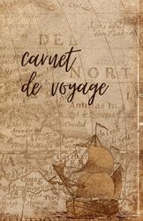 Carnet de Voyage 120 pages avec lignes - design carte ancienne (journal, notebook, carnet de poche)