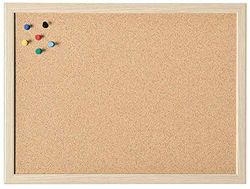 Holtz 121922 Korktafel mit Holzrahmen 600x400mm inklusive Zubehör, 5 Stück