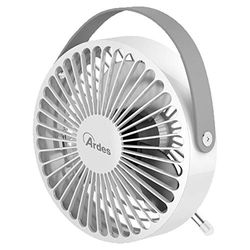 Ardes AR5F03 Mini ventilador USB con patas plegables, mango de piel sintética, portátil, mini ventilador de mesa personal 3 aspas diámetro 10 cm