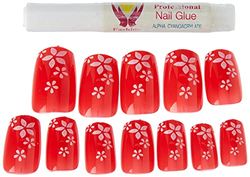 6E Lot de 12 étoiles ongles en acrylique Rouge Lot de 2