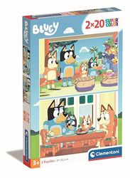 Clementoni Supercolor Puzzle Bluey, 2x20 Elementów, Puzzle Dla Dzieci 3 Lat, Wysokiej Jakości Nadruku, Made In Italy - 24807