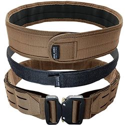 Bear Armz Tactical Ceinture de combat | Ceinture Molle Riggers | Ceinture robuste | Coussinet antidérapant robuste et peigne de ceinture intérieur | Système 2 en 1, Marron, M