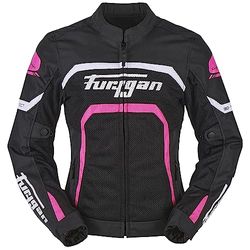 Furygan Womens Mystic Evo Vented Jacket, Black-white-pink, M UK