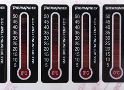 RS PRO Lot de 10 autocollants pour affichage de la température 0 °C / 50 °C - 11 plages de mesure - Verticale - Longueur : 51 mm - Largeur : 18 mm - R