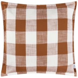 Yard Cuscino da esterno imbottito in poliestere Chesil Check 100% cotone - Pecan - 50x50 cm