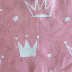 MAMANDU Sold by The metre, Patchwork, Scraps Sewing Fabrics, Cotton, Oeko-Tex, (Pink/White Crown), 100 x 160 cm