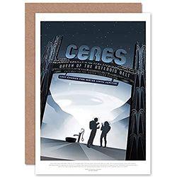 Artery8 Ceres Queen Asteroid Belt NASA Space Tours Travel Sealed Greeting Card Plus Envelope Blank inside