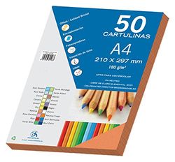 Dohe - A4-karton, oranje, voor knutselwerk en bedrukking (50 stuks) - 21 x 29,7 cm - 180 g/m² - kantoormateriaal