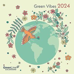 GreenLine Green Vibes 2024 - Wall Calendar - Brochure Calendar - 30 x 30-30 x 60 cm Open