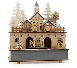 Small Foot Little Village - Caixa de música e candeeiro (madeira, 24 x 21 x 11 cm), design de Little Village