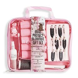 Revolution Haircare Plex Heat Protect Blowout Gift Set, 6 Product Set with Bag, Contains Hair Accessories & Styling Spray