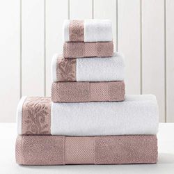 Amrapur Modern Threads 2 Toallas de Mano de baño, 2 paños de baño, algodón, Rosa, estándar