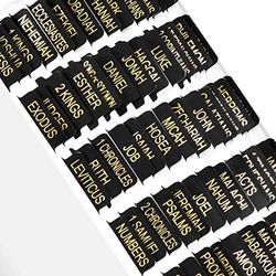 Gold Foil Bible Tabs for Men and Women, 100 PCS Catholic Bible Tabs for Old and New Testament, Easy to Read & Apply