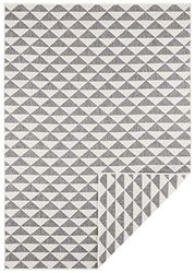NORTHRUGS Tahiti Tapis d'intérieur et d'extérieur 160 x 230 cm – Tapis réversible résistant aux intempéries Design moderne Motif géométrique pour balcon, terrasse, jardin, jardin d'hiver, salon imperméable Gris crème