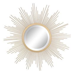 Stonebriar Miroir Rond décoratif à Suspendre en métal doré Antique 58,4 cm