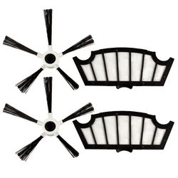 Menalux MRK04 2 Filtres Moteur + 2 Brosses Latérales pour Aspirateur Adaptable pour Hoover