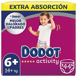 Dodot Activity Pañales Talla 6+, 44 Pañales, 14kg+, La Máxima Absorción Y Comodidad De Dodot