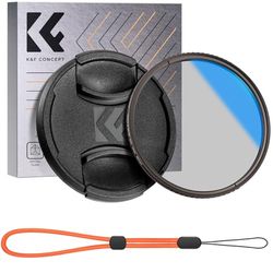 K&F Concept 82mm Filtro Polarizzatore Circolare con Tappo per Obiettivo Fotocamera, Ultra Sottile CPL Filtro in Vetro Ottico con Nano Rivestimento a 18 Strati (Nano-K Serie)
