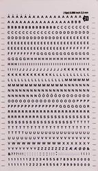 APLI DD21F - Letras y números transferibles negros 2,5 mm, 731 caracteres
