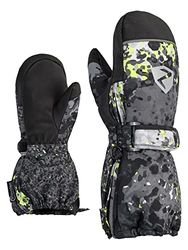 Ziener Guanti da sci unisex per bambini, per sport invernali, impermeabili, extra caldi, in lana, Galaxy Print, 86 cm