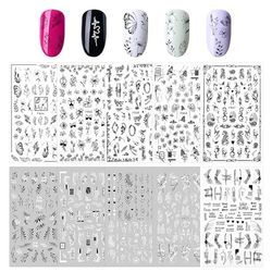 Lot de 10 feuilles d'autocollants pour ongles - Motif fleurs - Noir et blanc - Décoration des ongles - Accessoires pour décoration des ongles DIY