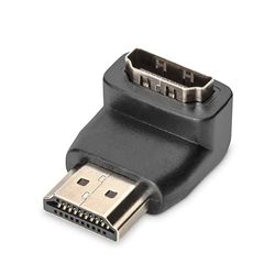 Levitantes Adaptador HDMI tipo A, HDMI con ángulo de 90º 4K Ultra HD 60p, adaptador HDMI negro macho/hembra conectores dorados