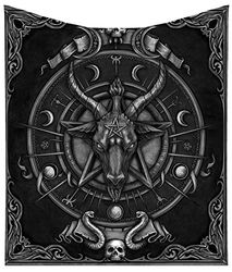 Nemesis Now Baphomet Couverture à Triple Corne de chèvre sabbatique Noir 160 cm