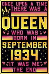 QUEEN WHO WAS BORN IN SEPTEMBER 1934: 89th birthdays gift idea for women men grandmother grandparent mother father dad mom turning 89 years old |funny ... Gift Card Alternative | Personalized notebook