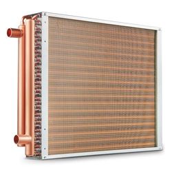 VEVOR Värmeväxlare vatten till luft, 45 cm x 50 cm med 3 rader 3/8 tum kopparportar, 242 aluminiumfenor värmeväxlare för utomhus träugnar, bostadsuppvärmning och kylning samt tvångsluftvärme