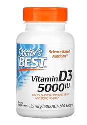 Vitamina D3 5000 UI - Suplemento Esencial para la Salud Ósea, 360 Cápsulas Blandas