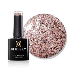 Vernis à ongles gel Bluesky, Razzle Dazzle LT135, paillettes en or rose, longue durée, résistante aux puces, 10 ml (nécessite du séchage sous lampe à LED UV)