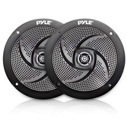 Pyle Low-Profile Waterproof Marine Speakers - 240W 6.5 Inch 2 Way 1 Pair Slim Style Waterproof and Weather Resistant Outdoor Audio Stereo Sound System, for Boat, Off-Road Vehicles - Pyle (Black)