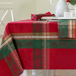 Benson Mills Holiday Legacy Yarn Dyed Jacquard Fabric Tablecloth for Christmas, Winter, and Holiday (Multi, 60" X 84" Rectangular)