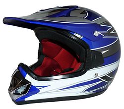 Protectwear Capacete infantil Cross MaX Racing azul brilhante V310-BL tamanho 3XS (juventude S) 48/49 cm