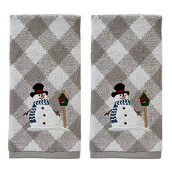 SKL HOME by Saturday Knight Ltd. Sneeuwman & Birdhouse Handdoek Set, Grijs
