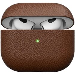 KeyBudz Artisan Étui en Cuir véritable pour Apple AirPods 3 Marron
