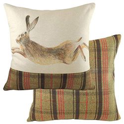 Evans Lichfield Hunter-Cuscino Imbottito con Piuma di Leaping, Multicolore, 43 x 43 cm