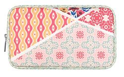 Vintage & Co stof en bloemen cosmetische tas