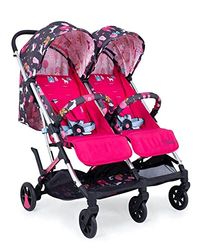 Cosatto Woosh dubbelbarnvagn – lätt barnvagn från födseln till 15 kg, tvillingar eller syskon – viks med en hand, kompakt, oberoende säten (enhörningsland)